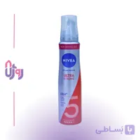 حالت‌دهنده مو نیوآ NIVEA مدل موس حالت‌دهنده و حجم دهنده فوق قوی مو Ultra Strong Styling Mousse با قدرت نگهدارندگی 5 حجم 150 میل
