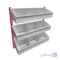 ست قفسه سوپر مارکتی طرح جا حبوباتی پایه 2 متری 4 طبقه سایز 30*95