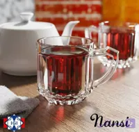 نیم لیوان 24عددی دسته دار نانسی(با ارسال رایگان)