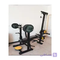 دستگاه بدنسازی ۵۲ کاره تاشو پک کامل همراه ست وزنه هالتر