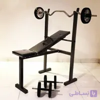 دستگاه بدنسازی ۴۸ کاره پروفیل صنعتی ۵۰در۵۰ عرض 70 باست کامل وزنه دمبل هالتر