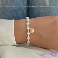 دستبند مرواریدی آویز قلب ژوپینگ