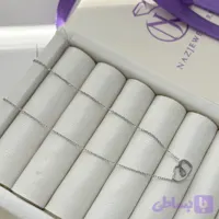 گردنبند قلب نقره ای استیل - بدلیجات ناز