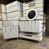 آینه کنسول میز تی وی جاکفشی مدل پایین لوزی خطی در تنوع رنگ بندی