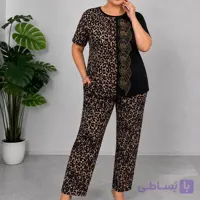 ست کیمونو شلوار پلنگی زنانه