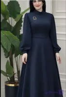 پیراهن ماکسی بلند زنانه کمربندار