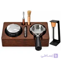 ست کامل باریستا سایز ۵۱ با استند چوبی | تمپر لولر، نیدل، پاک اسکرین، قلم آرت و فرچه