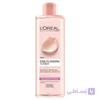 تونر گل رز و یاس پوست خشک و حساس لورال مدل Fine Flowers حجم 400 میل