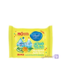 دستمال مرطوب ویتامینه پاک کننده کودک دافی تعداد 20 برگ