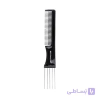 شانه موی سر گرافیت استایل مشکی تخت متوسط با دسته و چنگک تقسیم و تمیز کننده برس بیول