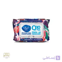 دستمال مرطوب پاک کننده آرایش دافی مدل Q10 (طرح گل ۳) ۵۰ عددی