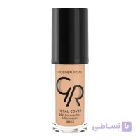 کرم پودر و کانسیلر توتال کاور گلدن رز رنگ 12 Light Beige