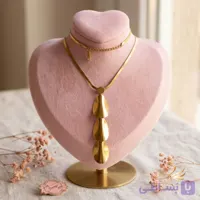 گردنبند استیل زنانه مدل آویز چندلایه طرح اشک – رنگ ثابت و ضد حساسیت