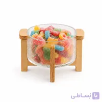 تنقلات‌خوری پایه چوبی گرد آبگز