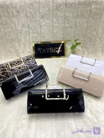 کیف مجلسی شب ورنی ساده دسته تاشو به همراه زنجیر دوشی(سایز بزرگ)