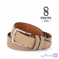 کمربند مردانه چرم جیر مارکو رنگ کرمی