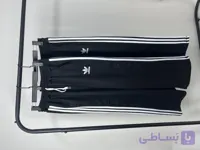 شلوارadidas دورس پنبه لاکرادار بغل نوار سه نخ مشکی زنانه