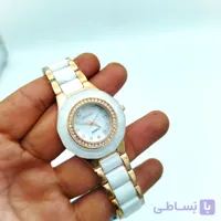 ساعت مچی زنانه سرامیکی Weiqin  سفید- صفحه طرح‌دار یکسال ضمانت