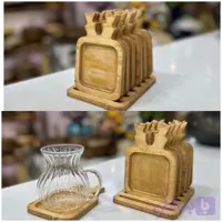زیرلیوانی شاخ گوزنی چوبی استنددار
