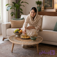 میز جلو مبلی حصیری (کد QD4SM)