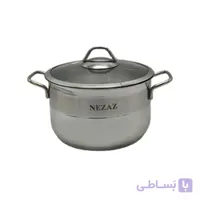 قابلمه تک نزاز NEZAZ استیل سایز 32 دسته چوب کف چدن کد 1032