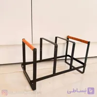 استند بشقاب کابینتی فلزی با دسته چوبی