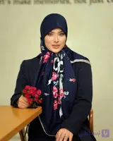 روسری ابریشم توییل طرح گل های ریز سایز ۱۳۰ کد 390