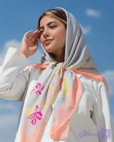 روسری حریر قواره 110 دوردوز برند gnt کد 144