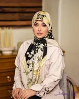 روسری ابریشم توییل طرح گل فرگامو سایز ۱۳۰ کد 373