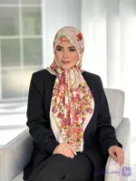 روسری ساتن ابریشم گل دار سایز 125 کد 341