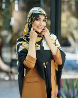 روسری وال ترک قواره 140 مجلسی 4رنگ مشکی برند gnt کد 151