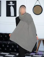 شال نخی منگوله دار طرح پیچازی مناسب تابستان کد 1-208