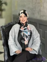 روسری ابریشم ساتن دوردست دوز قواره 120 کد 346
