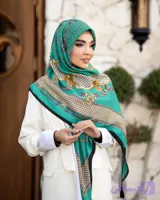 روسری نخی سیااسکارف قواره 140 برند جی ان تی کد 148