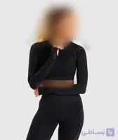 ست کراپ و لگ آستین فینگر دار ورزشی زنانه