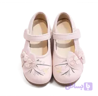کفش بچگانه مجلسی صورتی دخترانه با گلدوزی ظریف وارداتی N242-386