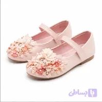 کفش بچگانه مجلسی دخترانه وارداتی گل دار مرواریدی کد N242-441