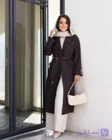 مانتو بلند زنانه کمردار کژوال