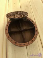 جعبه پذیرایی دمنوش گرد طرح منبت