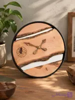 ساعت روستیک دیواری دوموتوره قطر۴۰سانت چوب بی نظیر گلابی