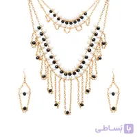 نیم ست سنتی طرح سوینا | ظرافت کریستال و مروارید