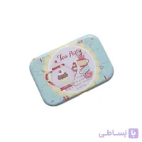 قوطی فلزی طرح قوری و فنجان آبی کد G007