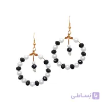 گوشواره حلقه‌ای طرح سایه روشن | اکسسوری دست‌ساز خط هنر