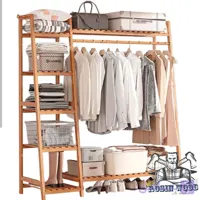 رگال لباس چوبی روسین مدل چند خانه