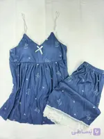 ست دو تیکه راحتی تاپ کاپدار و شورتک پنبه کبریتی دخترانه و زنانه کد 2677