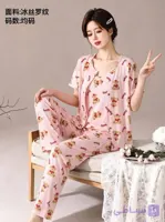 ست سه تیکه راحتی بلوز و تاپ و شلوار پنبه کبریتی دخترانه و زنانه کد 2685