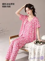 ست سه تیکه راحتی بلوز و تاپ و شلوار پنبه کبریتی دخترانه و زنانه کد 2683