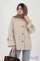 بارانی کتان زارا آستردار ترند و مزونی مدل موکا