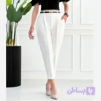 شلوار مام استایل دمپا پاکتی کرپ دابل گرم بالا مدل آرتا