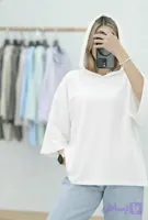 تیشرت باکسی کلاهدار ساده پنبه تضمینی